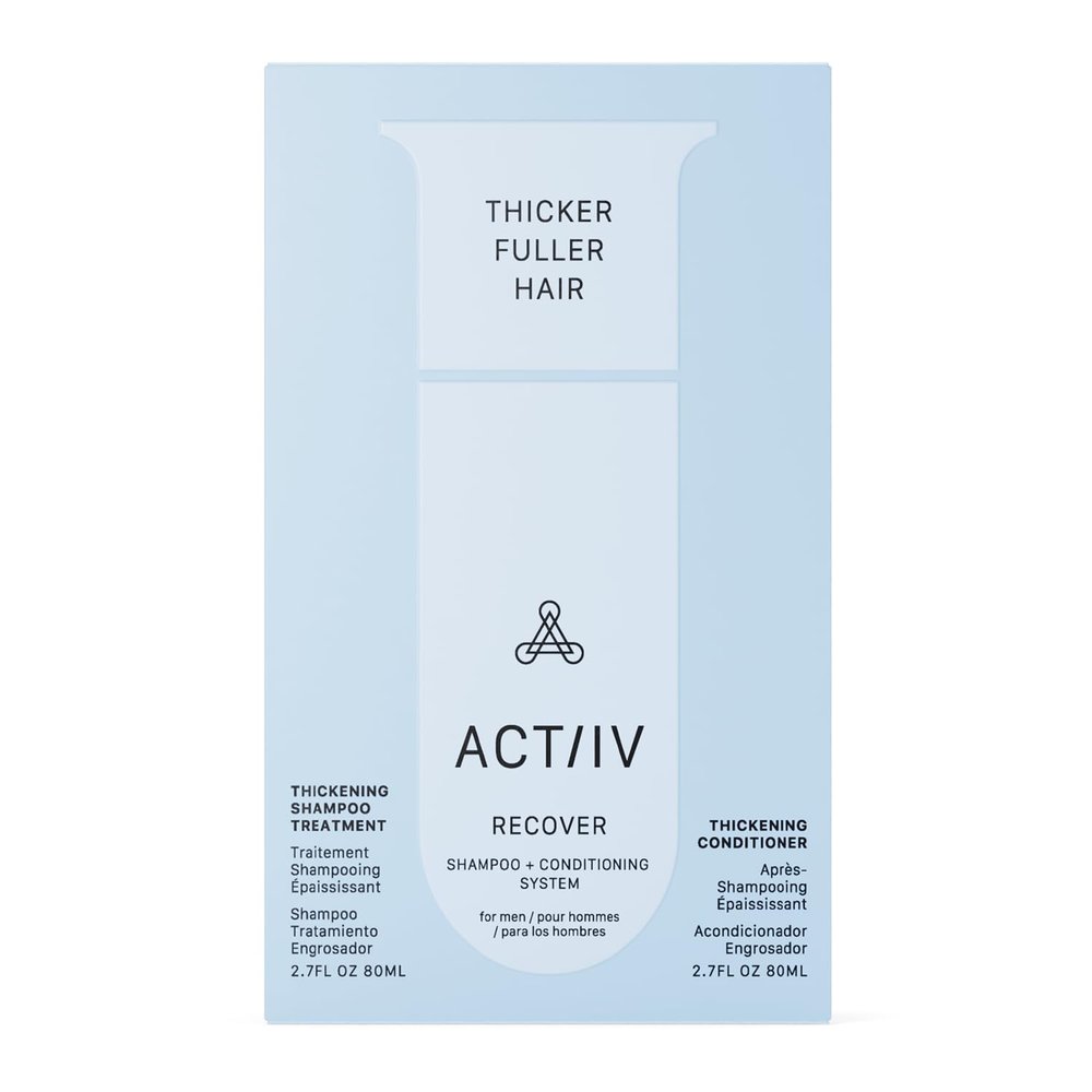 ACTIIV Recover Travel Duo For Men | Supports the Appearance of Fuller, Healthier-Looking Hair, Plant-Based, Color-Safe, Vegan, All Hair Types