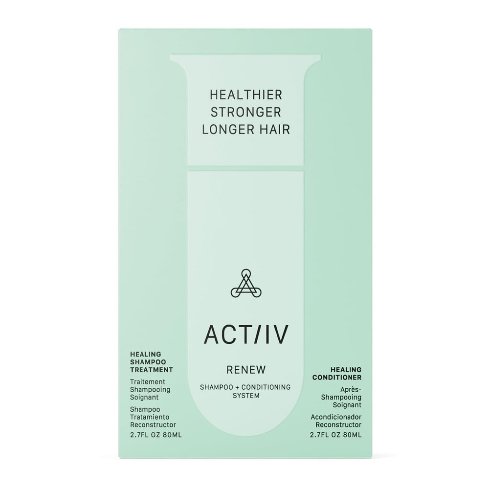 ACTIIV Renew Travel Duo | Supports Scalp Health & Appearance of Fuller, Healthier-Looking Hair, Hydrates & Nourishes, Heals Damaged & Over-Processed Hair, Plant-Based, Color-Safe, Vegan