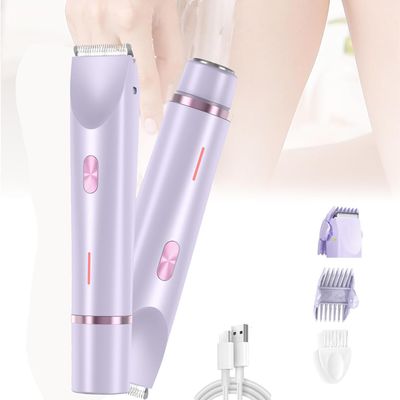 Comfort 2 in 1 Electric Lady Shaver, Razor for Women, Dual Head Electric Hair Trimmer for Women Ipx7 Bikini Trimmer (Purple)