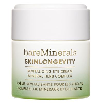 bareMinerals Skinlongevity Revitalizing Eye Cream For Brighter, Firmer Under-Eyes, Reduces Puffiness & Dark Circles, Vegan, Safe for Sensitive Skin