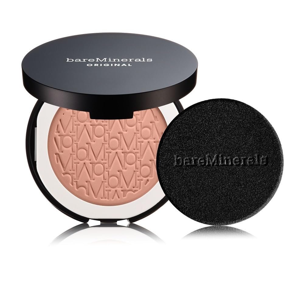bareMinerals Original Pressed Powder Foundation Mineral SPF 15 Talc-Free, Natural Matte Finish, Buildable Coverage, Vegan, Clean Beauty
