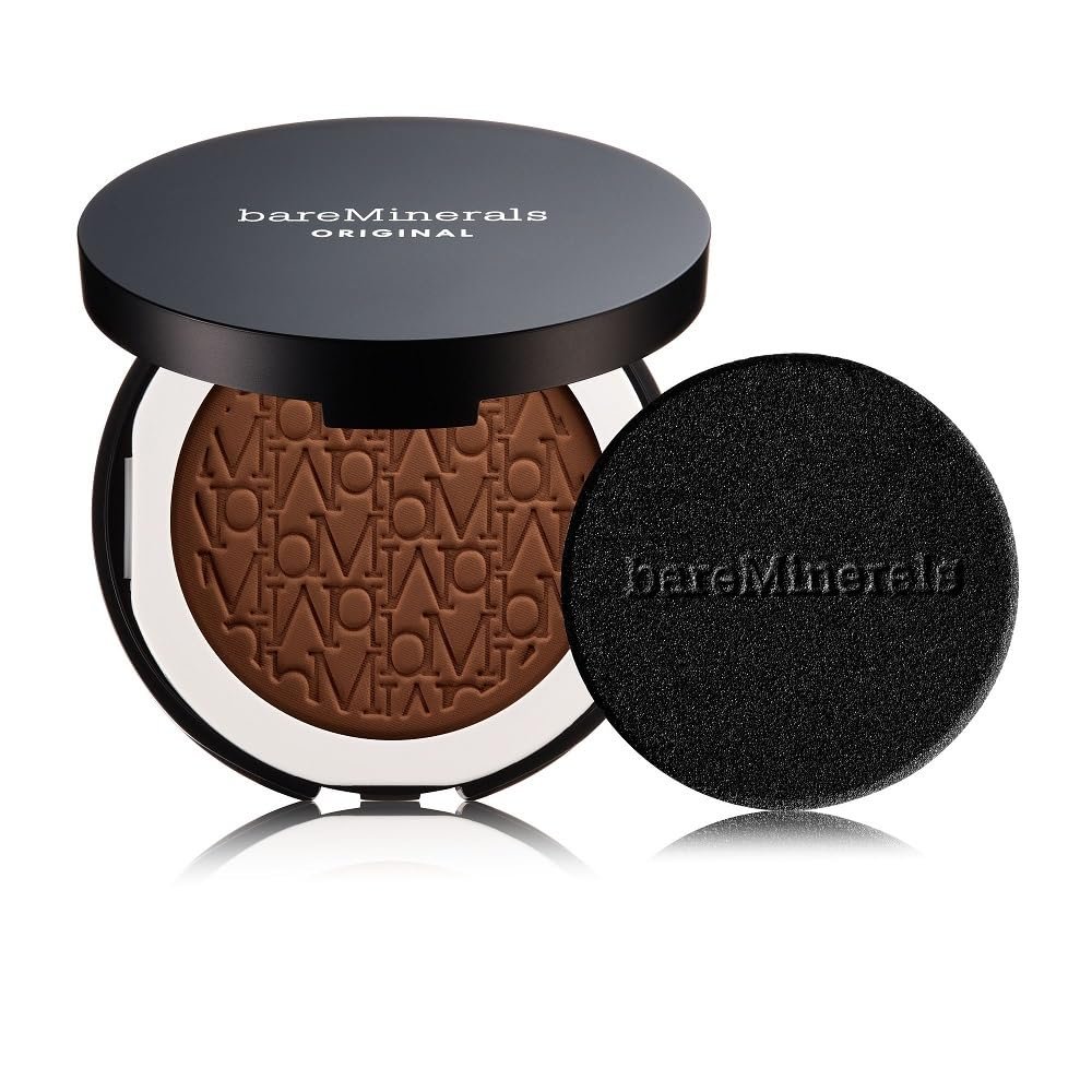 bareMinerals Original Pressed Powder Foundation Mineral SPF 15 Talc-Free, Natural Matte Finish, Buildable Coverage, Vegan, Clean Beauty