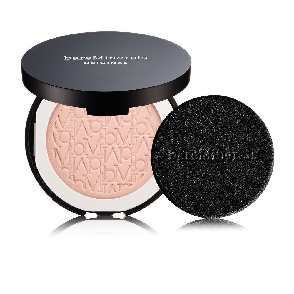 bareMinerals Original Pressed Powder Foundation Mineral SPF 15 Talc-Free, Luminous Finish, Buildable Coverage, Vegan, Clean Beauty