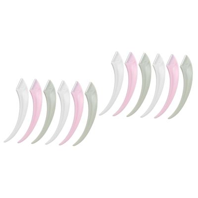 Didiseaon 12pcs Eyebrow Stainless Steel Face Shaver for Women Men Portable Eyebrow Trimmers in White Green for Grooming and Daily Use
