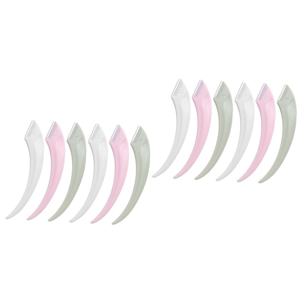 Didiseaon 12pcs Eyebrow Stainless Steel Face Shaver for Women Men Portable Eyebrow Trimmers in White Green for Grooming and Daily Use