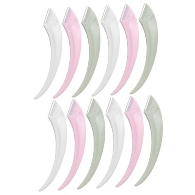 FRCOLOR 12pcs Eyebrow Razors Stainless Steel Facial Hair Remover for Women Men Compact and Eyebrow Trimming Tool for Daily Grooming and Makeup Application