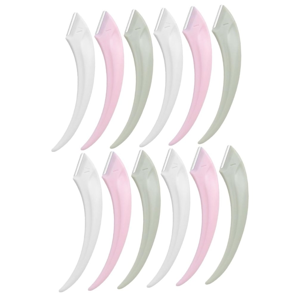 FRCOLOR 12pcs Eyebrow Razors Stainless Steel Facial Hair Remover for Women Men Compact and Eyebrow Trimming Tool for Daily Grooming and Makeup Application