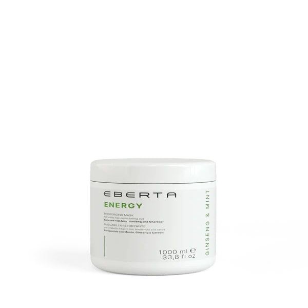 Eberta Energy Hair Restoring Mask with Ginseng and Charcoal, 33.8 fl oz, Professional Salon Treatment