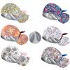 6Pcs Satin Lined Scrub Caps Women Ponytail, Adjustable Surgical Caps for Women, Scrub Hats, Nurse Cap, Nurse Surgical Hat with Button and Sweatband, Elastic Ponytail Pouch Tie Back view 1