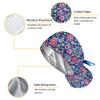 6Pcs Satin Lined Scrub Caps Women Ponytail, Adjustable Surgical Caps for Women, Scrub Hats, Nurse Cap, Nurse Surgical Hat with Button and Sweatband, Elastic Ponytail Pouch Tie Back view 2