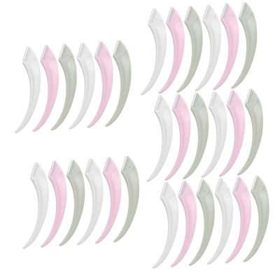 Didiseaon 30pcs Stainless Steel Eyebrow Portable Facial Shaver for Women Eyebrow Trimmer Protective Design for Travel Daily Grooming in White Green