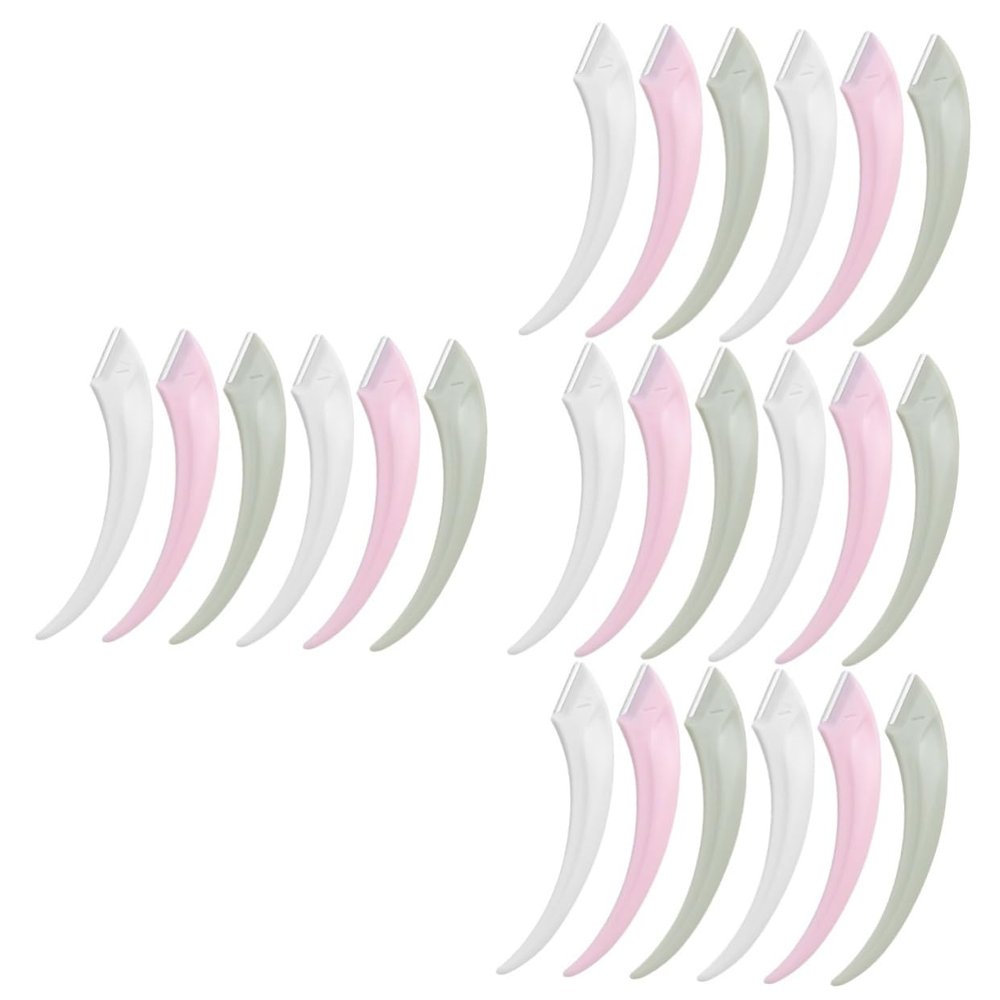 NOLITOY 24pcs Portable Eyebrow Razors Stainless Steel Facial Hair Trimmer for Women Safe Lightweight Design for Travel and Everyday Use
