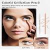 White Nude Waterline Eyeliner Gel Pencil, Long Stay Eyeliner Waterline Waterproof Smudge-Proof, Safe for Sensitive Eyes, Eye Liner Brightener Pen with Sharpener, Soft Cream Rich Color Eye Makeup Pen view 2