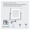 Wall Mounted Lighted Makeup Mirror Square Wall Mounted Double Sided 1X/3X Magnifying Mirror Rotation Extension Bathroom Mirror(Brass,Hardwired) view 2