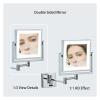 Wall Mounted Lighted Makeup Mirror Square Wall Mounted Double Sided 1X/3X Magnifying Mirror Rotation Extension Bathroom Mirror(Brass,Hardwired) view 3