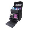 HKNNSDEED Rolling Makeup Train Case,Hairdressing Beauty Case Aluminum Trolley Case with Large Storage & 663 Wheels Hairdressing Beauty Case view 2