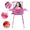 HKNNSDEED Rolling Makeup Train Case,Hairdressing Beauty Case Aluminum Trolley Case with Large Storage & 643 Wheels Hairdressing Beauty Case(A) view 4