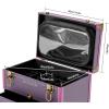 HKNNSDEED Rolling Makeup Train Case,Hairdressing Beauty Case Aluminum Trolley Case with Large Storage & 438 Wheels Hairdressing Beauty Case view 4