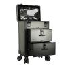 HKNNSDEED Rolling Makeup Train Case,Hairdressing Beauty Case Aluminum Trolley Case with Large Storage & 480 Wheels Hairdressing Beauty Case(Noir) view 1
