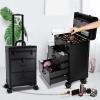 HKNNSDEED Rolling Makeup Train Case,Hairdressing Beauty Case Aluminum Trolley Case with Large Storage & 480 Wheels Hairdressing Beauty Case(Noir) view 2