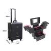 HKNNSDEED Rolling Makeup Train Case,Hairdressing Beauty Case Aluminum Trolley Case with Large Storage & 678 Wheels Hairdressing Beauty Case(Dark Curry) view 3