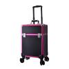 HKNNSDEED Rolling Makeup Train Case,Hairdressing Beauty Case Aluminum Trolley Case with Large Storage & 437 Wheels Hairdressing Beauty Case(Black and Pink) view 1