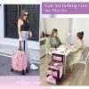 HKNNSDEED Rolling Makeup Train Case,Hairdressing Beauty Case Aluminum Trolley Case with Large Storage & 574 Wheels Hairdressing Beauty Case(Matte Pink) view 3