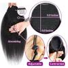 Ponytail Hair Extensions Drawstring Ponytail for Black Women Kinky Straight Human Hair Ponytail Extensions #1B Brazilian Remy Hair Yaki Straight Clip in Pony Tail Extensions Pony Tails Extensions Huma view 2