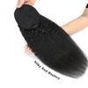 Ponytail Hair Extensions Drawstring Ponytail for Black Women Kinky Straight Human Hair Ponytail Extensions #1B Brazilian Remy Hair Yaki Straight Clip in Pony Tail Extensions Pony Tails Extensions Huma view 3