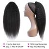Ponytail Hair Extensions Drawstring Ponytail for Black Women Kinky Straight Human Hair Ponytail Extensions #1B Brazilian Remy Hair Yaki Straight Clip in Pony Tail Extensions Pony Tails Extensions Huma view 4