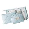 3 Pieces Makeup Bag Multi-Function Cosmetic Travel Bags Portable Clear PVC Travel Cosmetic Toiletry Makeup Bag for Women and Girls, Blue view 2