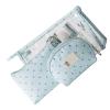 3 Pieces Makeup Bag Multi-Function Cosmetic Travel Bags Portable Clear PVC Travel Cosmetic Toiletry Makeup Bag for Women and Girls, Blue view 3
