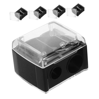 FOYTOKI Portable Makeup Pencil Sharpener 5 Pcs Set Dual Hole Design for Eyeliner Lip Liner for Travel and Office Use