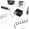 FOYTOKI Portable Makeup Pencil Sharpener 5 Pcs Set Dual Hole Design for Eyeliner Lip Liner for Travel and Office Use view 4