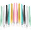 12 PCS Eyebrow Tweezers, Tweezer for Women Facial Hair Stainless Steel Double Sided Tweezer Precision Slanted Tweezers for Lash Extension Men Brow Ingrown Hair Removal(Multicolor) view 1