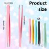 12 PCS Eyebrow Tweezers, Tweezer for Women Facial Hair Stainless Steel Double Sided Tweezer Precision Slanted Tweezers for Lash Extension Men Brow Ingrown Hair Removal(Multicolor) view 3