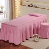 Massage Bed Cover with Skirt Washable - Beauty Massage Spa Couch Cover All-Round Wrap Lash Bed Mattress Cover - Massage Table Skirt with Face Hole view 1