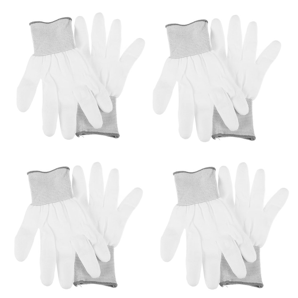 CATIEBYE 12pairs Anti-static Pu Coated Nylon Gloves Lightweight Quilting Gardening Gloves for Quilters with Ergonomic Gray Edges Breathable Design
