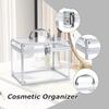 Crown Box, Clear Cosmetic Case, Acrylic Artists Display Case, Toiletry Train Case with Latches & Handle Large Capacity Acrylic Travel Makeup Tools Box for Vanity Dresser Bathroom Counter (Silver) view 4