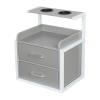 MhdunueSK Salon Wall Cabinet, Storage Cabinet for Hair Salon, Wall Mounted Salon Storage Cabinet for Spa Barber Store Salon Locker Room (Gray+ Silver) view 1