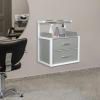 MhdunueSK Salon Wall Cabinet, Storage Cabinet for Hair Salon, Wall Mounted Salon Storage Cabinet for Spa Barber Store Salon Locker Room (Gray+ Silver) view 4