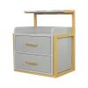 MhdunueSK Salon Wall Cabinet, Storage Cabinet for Hair Salon, Wall Mounted Salon Storage Cabinet for Spa Barber Store Salon Locker Room (Gold+ Gray) view 1