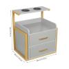 MhdunueSK Salon Wall Cabinet, Storage Cabinet for Hair Salon, Wall Mounted Salon Storage Cabinet for Spa Barber Store Salon Locker Room (Gold+ Gray) view 3