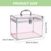 Crown Box, Clear Cosmetic Case, Acrylic Artists Display Case, Toiletry Train Case with Latches & Handle Large Capacity Acrylic Travel Makeup Tools Box for Vanity Dresser Bathroom Counter (Silver-Pink) view 2