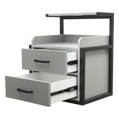 MhdunueSK Salon Wall Cabinet, Storage Cabinet for Hair Salon, Wall Mounted Salon Storage Cabinet for Spa Barber Store Salon Locker Room (BlackGrey)