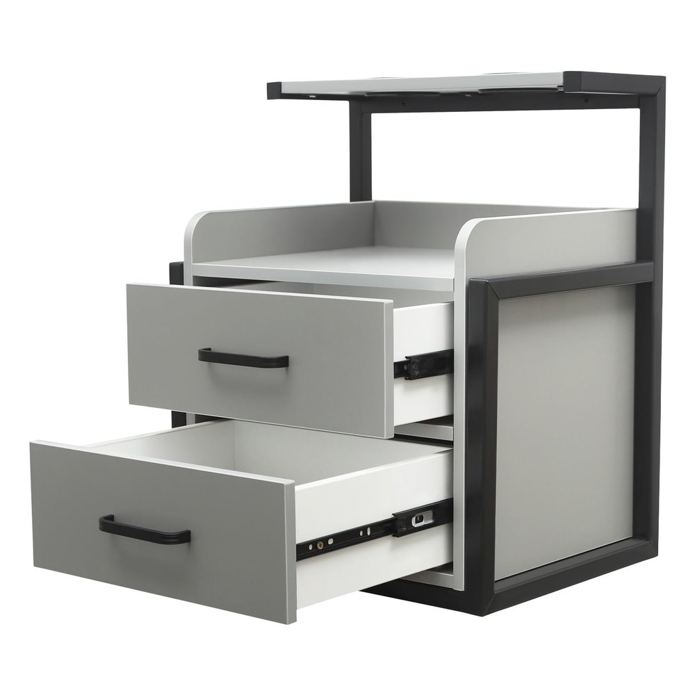 MhdunueSK Salon Wall Cabinet, Storage Cabinet for Hair Salon, Wall Mounted Salon Storage Cabinet for Spa Barber Store Salon Locker Room (BlackGrey)