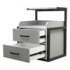 MhdunueSK Salon Wall Cabinet, Storage Cabinet for Hair Salon, Wall Mounted Salon Storage Cabinet for Spa Barber Store Salon Locker Room (BlackGrey) view 1