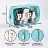2pc Mama Baby Papa Clear Pouch Set with Chenille letters  Travel Makeup Toiletry Organizer Bags for Family Packing  Cute Personalized for Vacation, Hospital & Diaper Bag Essentials view 2