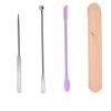 Foundation Spatula with PU Leather Case Set, Cosmetic Mixing Makeup Spatula, Silicone Cosmetic Spatula Stainless Steel Makeup Palette Double Edged Spatula view 1