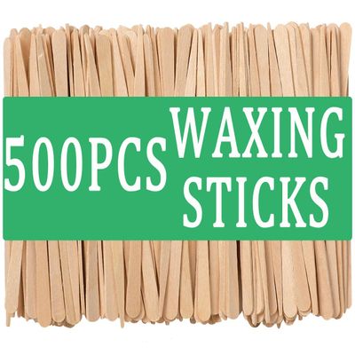 500Pcs Waxing Sticks for Hair Removal - Borogo Eyebrow, Lip, Nose Small Waxing Applicator Sticks for Hair Removal and Smooth Skin - Spa and Home Usage